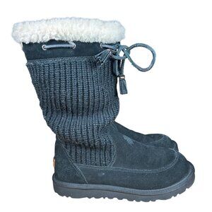 UGG Australia Suburb Crochet Boots 5921 Black Size Women's 5